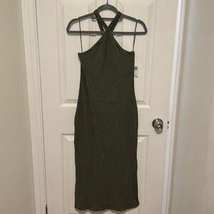 Cross neck bodycon dress